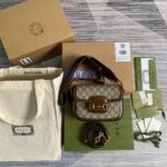Gucci Horsebit 1955 GG Mini Bag Beige For Women, Women's Bags 8in/21cm GG - Image 8