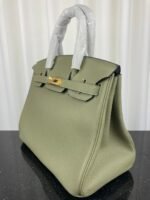 Hermes Birkin 30 Top Handle Bag 11.8in/ 30cm Green Moss Gold Hardware For Women - Image 8