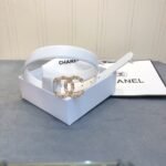 Chanel Belt With Double C Buckle White Women Belt - Image 6