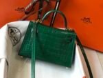 Hermes Mini Kelly 19 Green Crocodile Bag For Women, Women's Handbags, Shoulder Bags 7.5in/19cm - Image 7