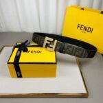 Fendi Belt With Double F Buckle Brown