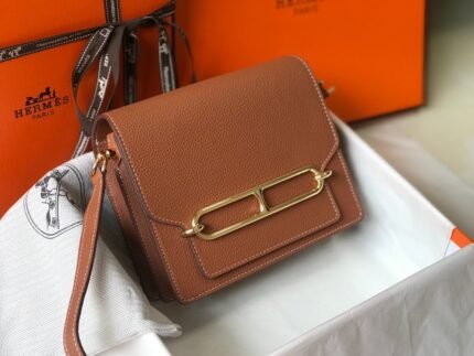 Hermes Mini Evercolor Sac Roulis 19 Brown For Women, Women's Handbags, Shoulder Bags 7.5in/19cm