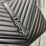 Saint Laurent College Large Chain Bag Black With Silver TonedHardware 600278BRM041000 - Image 5
