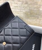 Chanel CO-CO Long Flap Wallet 19.5cm/7.7in Gold Hardware For Women Black - Image 5