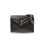 Saint Laurent Loulou Small Chain Bag In Matelassé Y Black 494699DV7271000