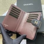 Chanel CO-CO Flap Wallet 15cm/5.9in Silver Hardware For Women Black  - Image 4