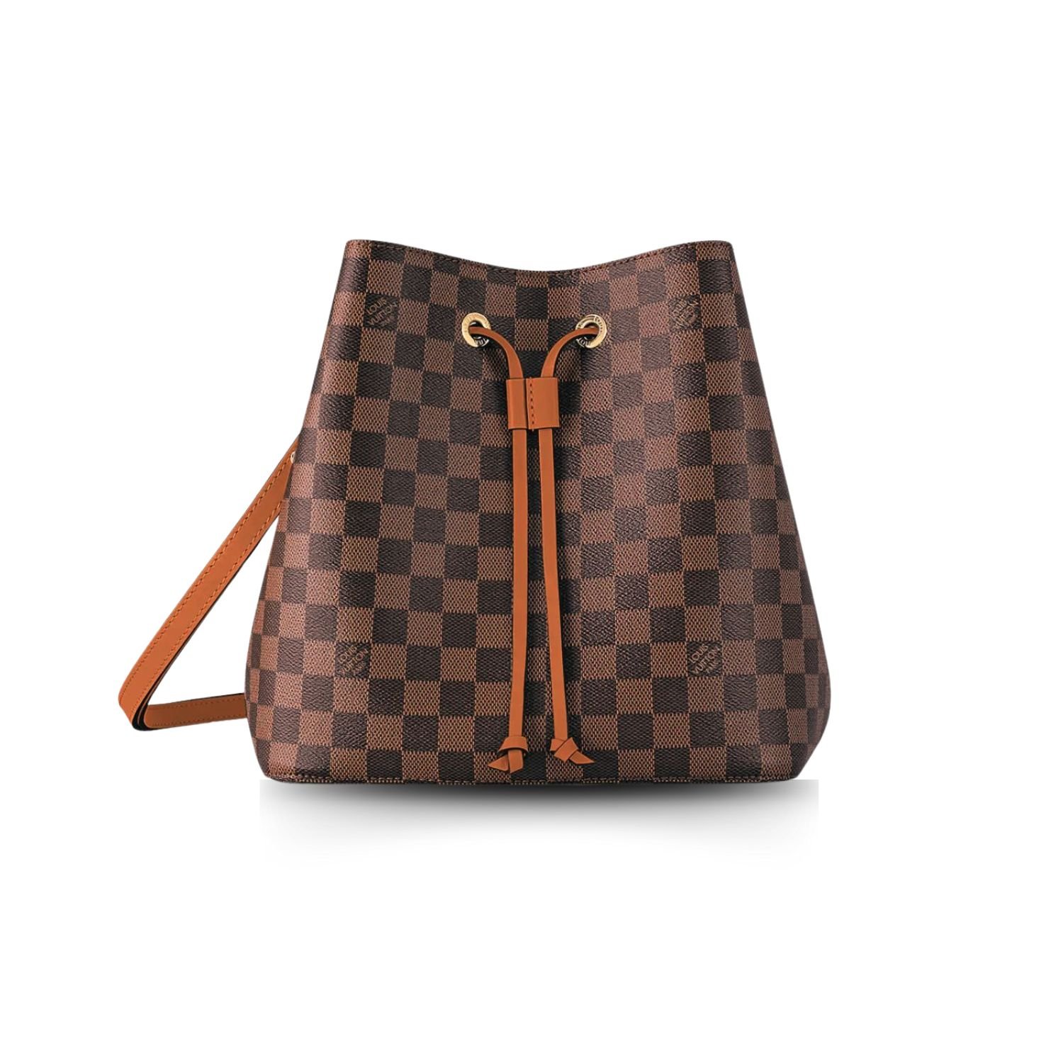xr:d:DAGBcEfztYw:543,j:7252345643498763768,t:24040916 Louis Vuitton NeoNoe MM Bucket Bag Damier Ebene Canvas Safran Yellow N40213 - Image 1