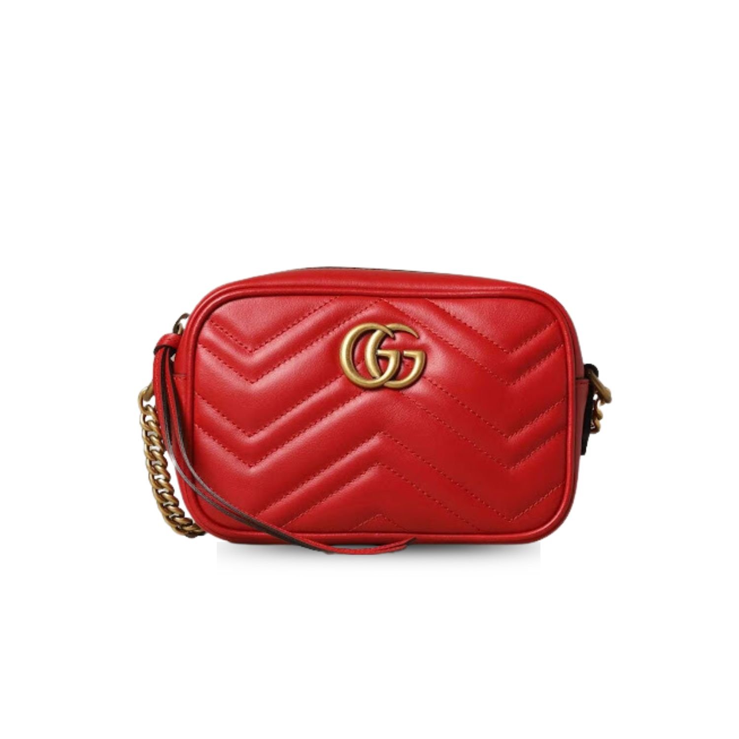 xr:d:DAGBeGYKeuI:630,j:4633502529342428475,t:24041008 Gucci GG Marmont Matelassé Mini Bag Hibiscus Red - Image 1