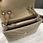 Saint Laurent Loulou Small Chain Bag In Matelassé Y Beige 494699DV7272721 - Image 4