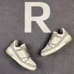 Louis Vuitton Trainer Sneaker Rubber Monogram Grey Virgil Abloh For Men LV 1A9VOS