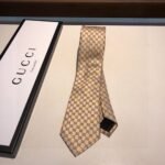 Gucci GG Bees Silk Tie Beige GG Men Tie ‎545078 4E002 9764