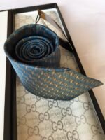 Gucci G Silk Jacquard Tie Blue GG Men Tie - Image 7