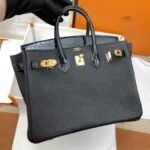 Hermes Birkin Nata Togo Leather Black For Women Gold Toned Hardware 10in/25cm - Image 7