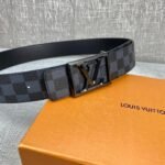 Louis Vuitton Pyramide Frame Reversible LV Belt Damier Eclipse Black hardware LV Belt