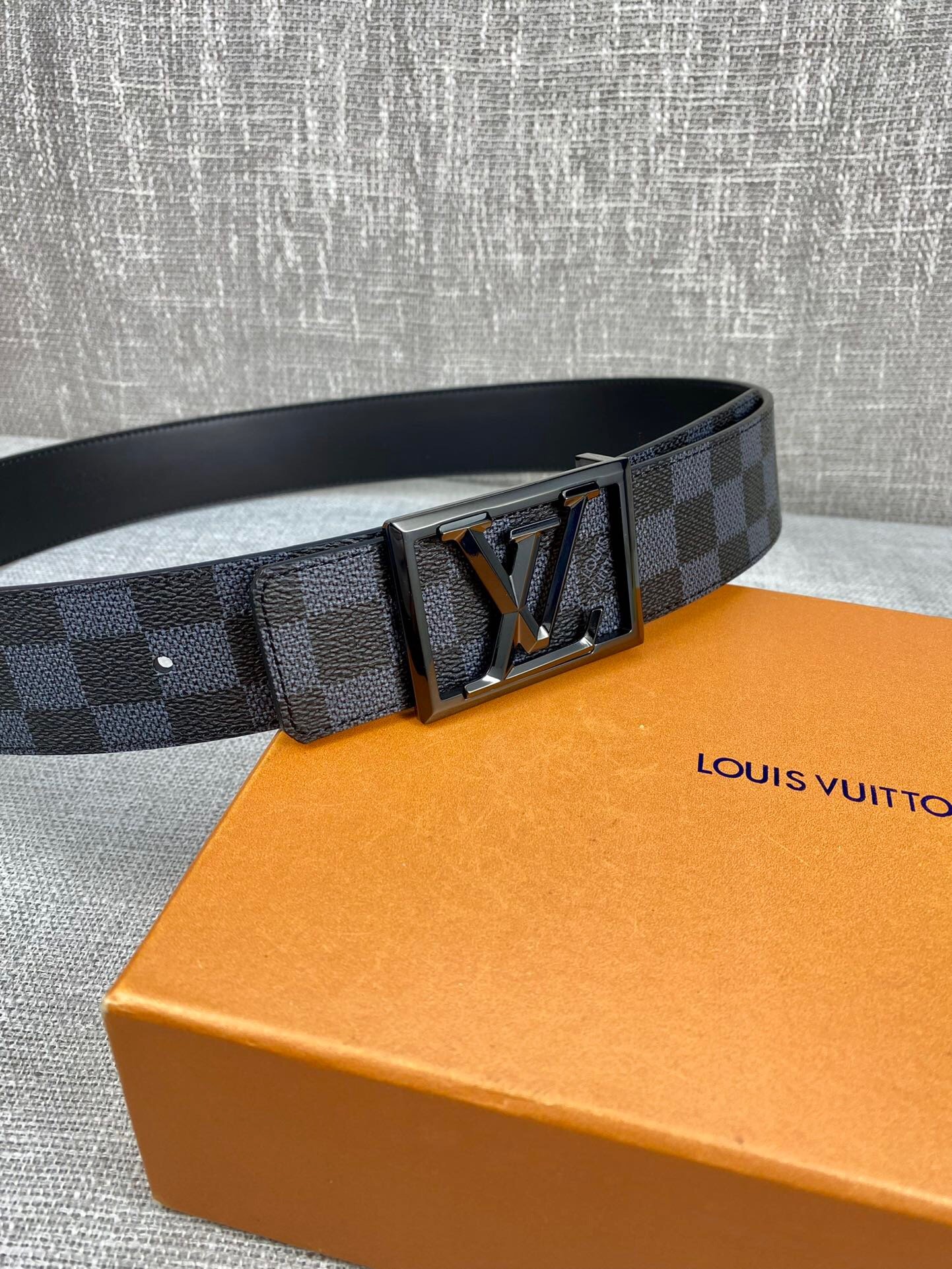 58f55df0.jpeg Louis Vuitton Pyramide Frame Reversible LV Belt Damier Eclipse Black hardware LV Belt - Image 1