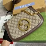 Gucci Blondie Medium Shoulder Bag 11in/ 28cm Beige/ Ebony GG Supreme Canvas Gold Hardware For Women 699268 K9GSG 8358 - Image 7