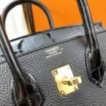Hermes Birkin Nata Togo Leather Black For Women Gold Toned Hardware 10in/25cm - Image 2