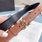 Chanel Belt With Double C Buckle Light Orange Gold Toned Hardware Women Belt - Image 3