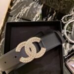 Chanel Twinkle Pearl Interlocking C Buckle Belt Black For Women - Image 7