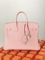Hermes Birkin Nata Togo Leather Pink For Women Silver Toned Hardware 10in/25cm - Image 3