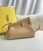 Fendi First Small Shoulder Bag 10in/ 26cm Beige Gold Hardware For Women - Image 2
