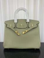 Hermes Birkin 30 Top Handle Bag 11.8in/ 30cm Green Moss Gold Hardware For Women - Image 7