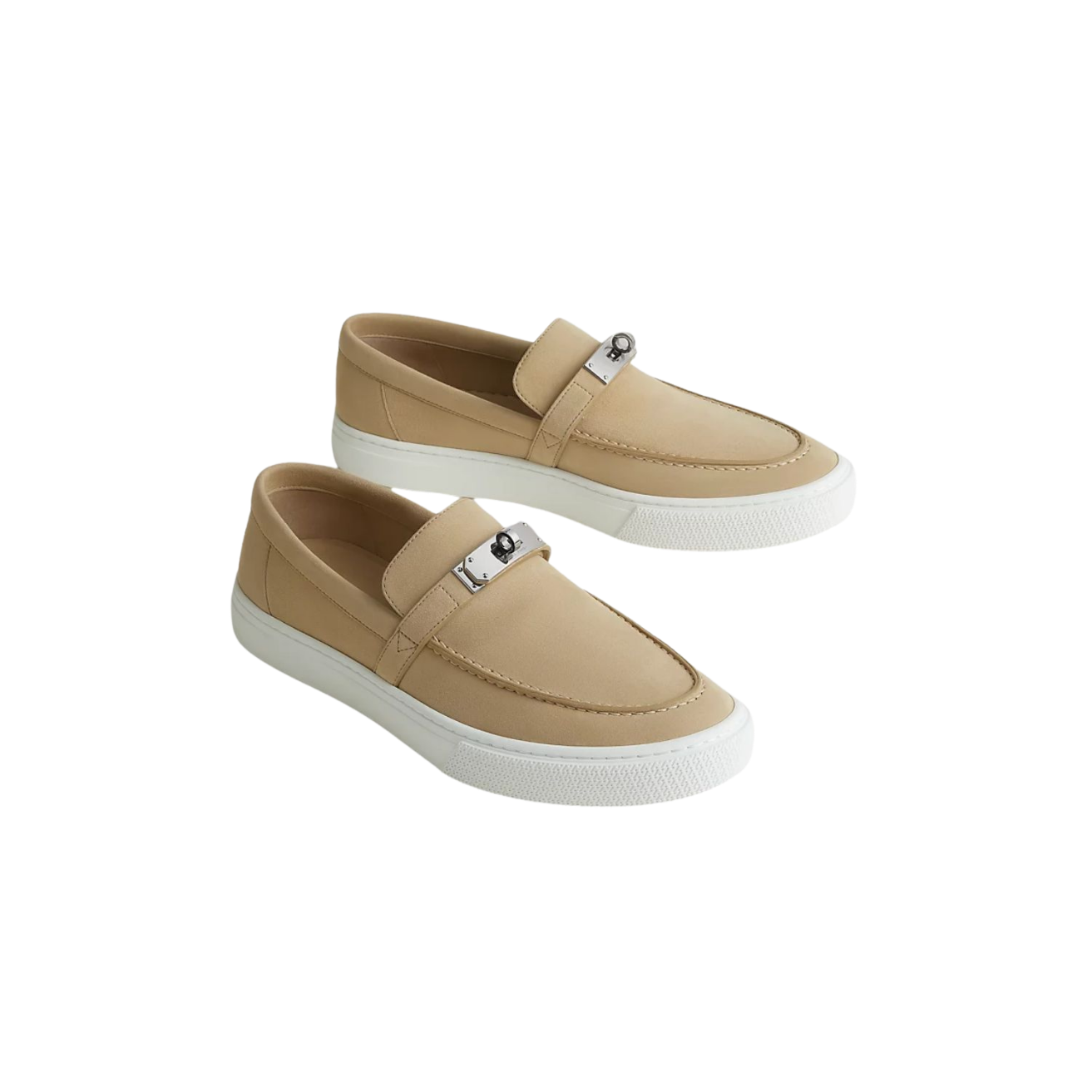 6-1.png Hermes Game Slip-On Sneakers Beige For Men H241851ZH5K420 - Image 1
