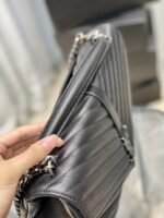 Saint Laurent College Large Chain Bag Black With Silver TonedHardware 600278BRM041000 - Image 6