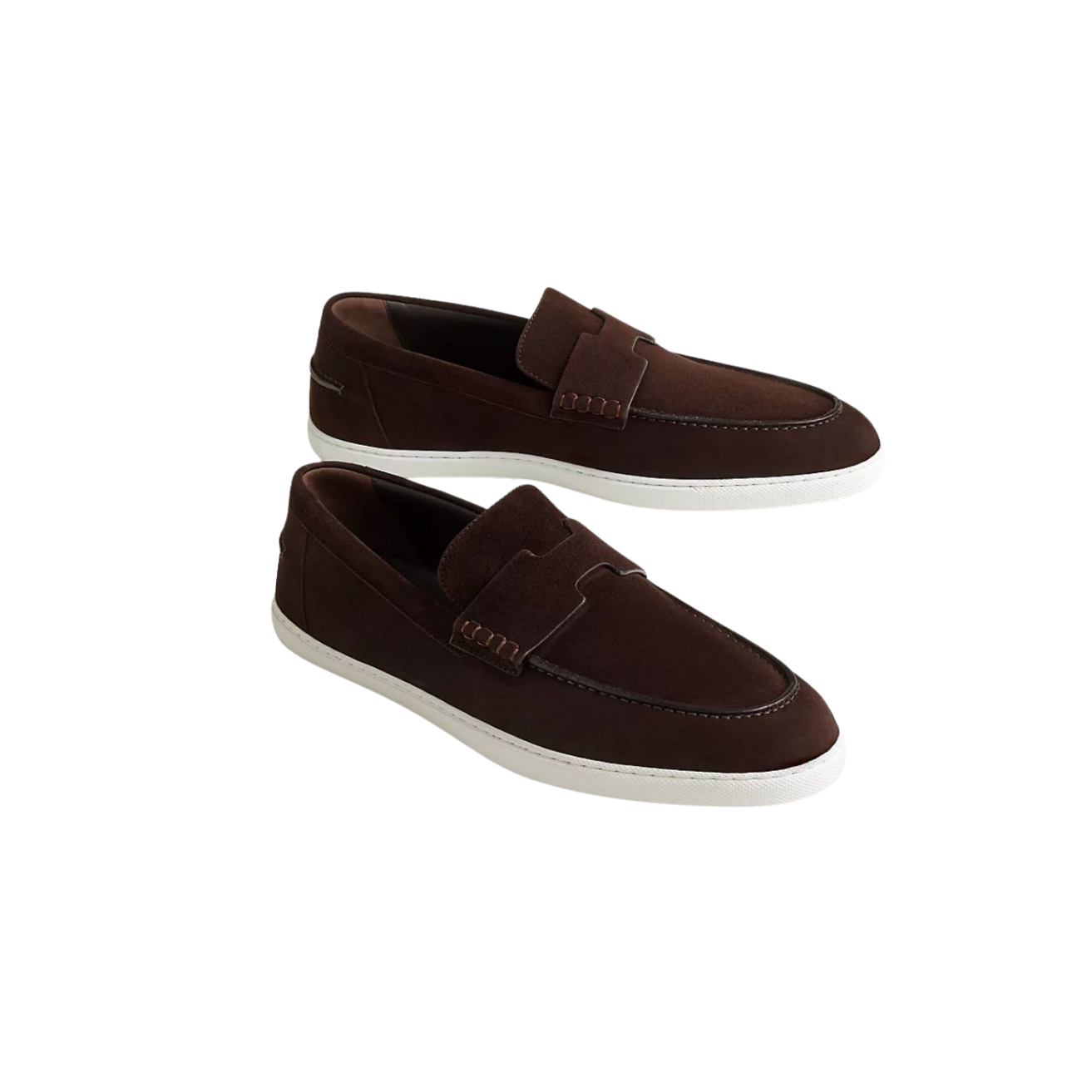 6-2-1.png Hermes Job Loafers Marron Ebene For Men H242935ZAME420 - Image 1