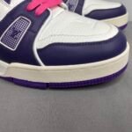 Louis Vuitton Trainer Sneaker Mix Of Materials White/Purple Virgil Abloh For Men LV - Image 8