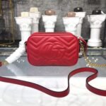 Gucci GG Marmont Matelassé Mini Bag Hibiscus Red - Image 3