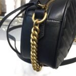 Gucci GG Marmont Small Matelassé Shoulder Bag Black Matelassé Chevron For Women 9.5in/24cm GG 447632 DTD1T 1000 - Image 5