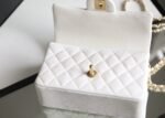 Chanel Flap Bag Mini Crossbody 7.8in/ 20cm White Gold Hardware For Women - Image 5