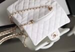 Chanel Flap Bag Mini Crossbody 7.8in/ 20cm White Gold Hardware For Women - Image 7