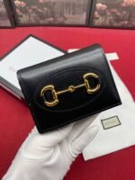 Gucci Horsebit 1955 Card Case Wallet Black Women’s Wallet 11cm/4.3in GG ‎621887 0YK0G 1000 - Image 7