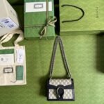 Gucci Dionysus Mini Shoulder Bag 7.9in/ 20cm Beige/ Blue GG Supreme Canvas Palladium Hardware For Women - Image 3