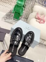 Prada Chocolate Brushed Mules Black For Women 1.6in/40mm PRD - Image 4