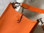 Hermes Evelyne 16 Amazone Bag Orange With Silver-Toned Hardware For Women, Women's Shoulder And Crossbody Bags 6.3in/16cm - Image 6