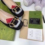 Gucci Lovelight Crystal Ballet Flat With Horsebit Black For Women GG - Image 6