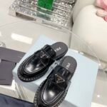 Prada Chocolate Brushed Mules Black For Women 1.6in/40mm PRD