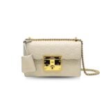 Gucci GG Embossed Padlock Shoulder Bag White