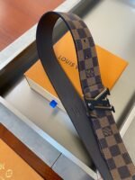 Louis Vuitton Initiales Reversible LV Belt Damier Ebene Canvas with Black Toned Hardware LV Belt