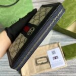 Gucci Ophidia GG Zip Around Wallet Beige With Red and Dark Blue Stripes With Silver Hardware For Men 8in/19cm GG - Image 6