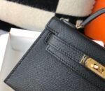 Hermes Mini Kelly 19 Sellier Epsom Black Bag For Women, Women's Handbags, Shoulder Bags 7.5in/19cm - Image 7