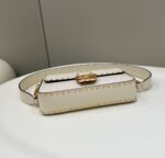 Fendi Mon Baguette Medium Top Handle Bag 11in/ 28cm White Gold Hardware For Woman 8BR600AHMQF1FIR - Image 2