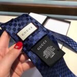 Gucci GG Pattern Silk Tie Navy Blue GG Men Tie ‎456520 4B002 4168 - Image 5