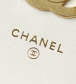 Chanel CO-CO Clutch With Chain 9.5cm/3.7in Gold Toned Hardware For Women White - Image 8