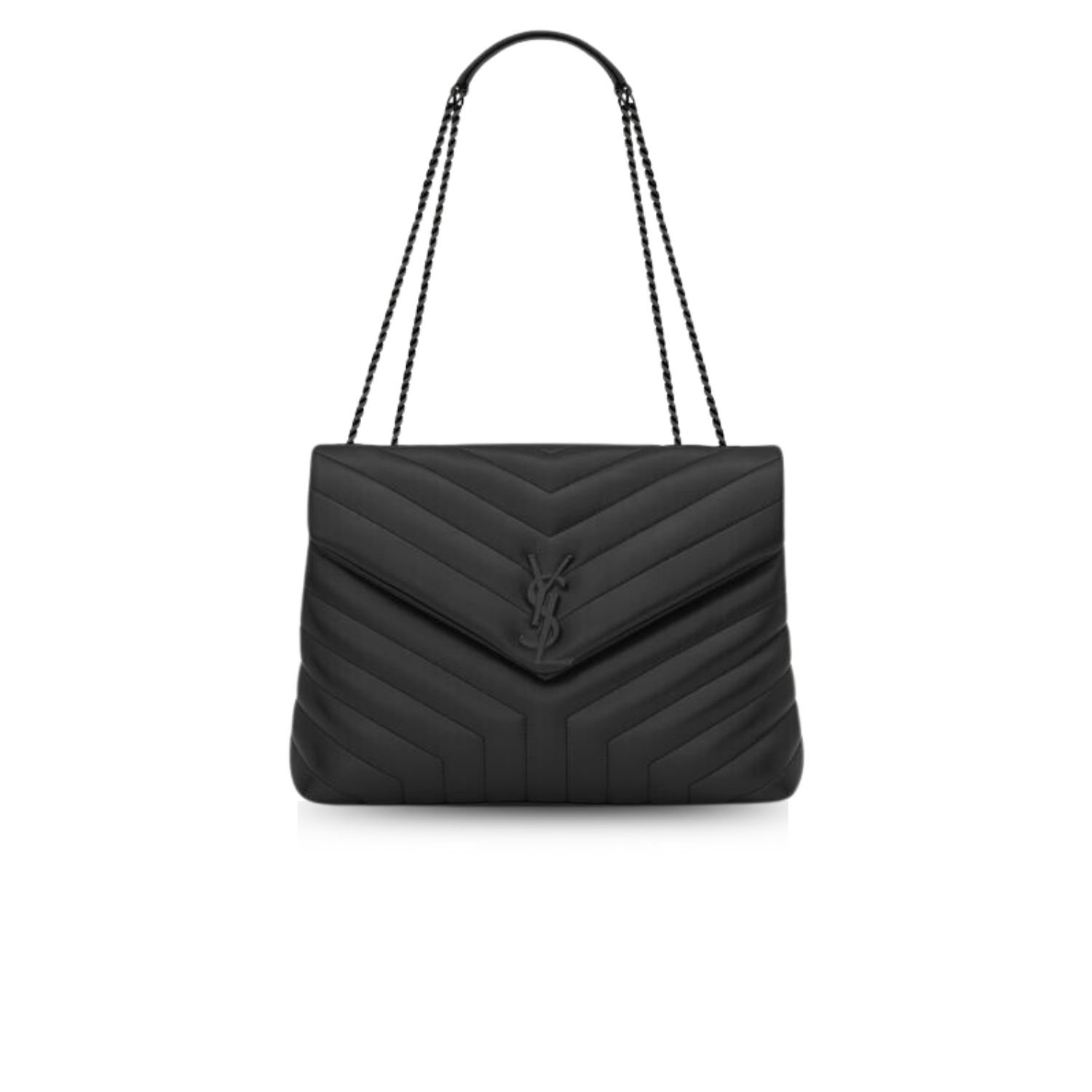 xr:d:DAGBeGYKeuI:389,j:5027567294310133967,t:24040809 Saint Laurent Lou Lou Medium Chain Bag Black 574946DV7281000 - Image 1