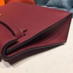 Hermes Mini Kelly Burgundy For Women Gold Toned Hardware 7.5in/19cm - Image 6