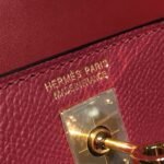 Hermes Mini Kelly Burgundy For Women Gold Toned Hardware 7.5in/19cm - Image 8